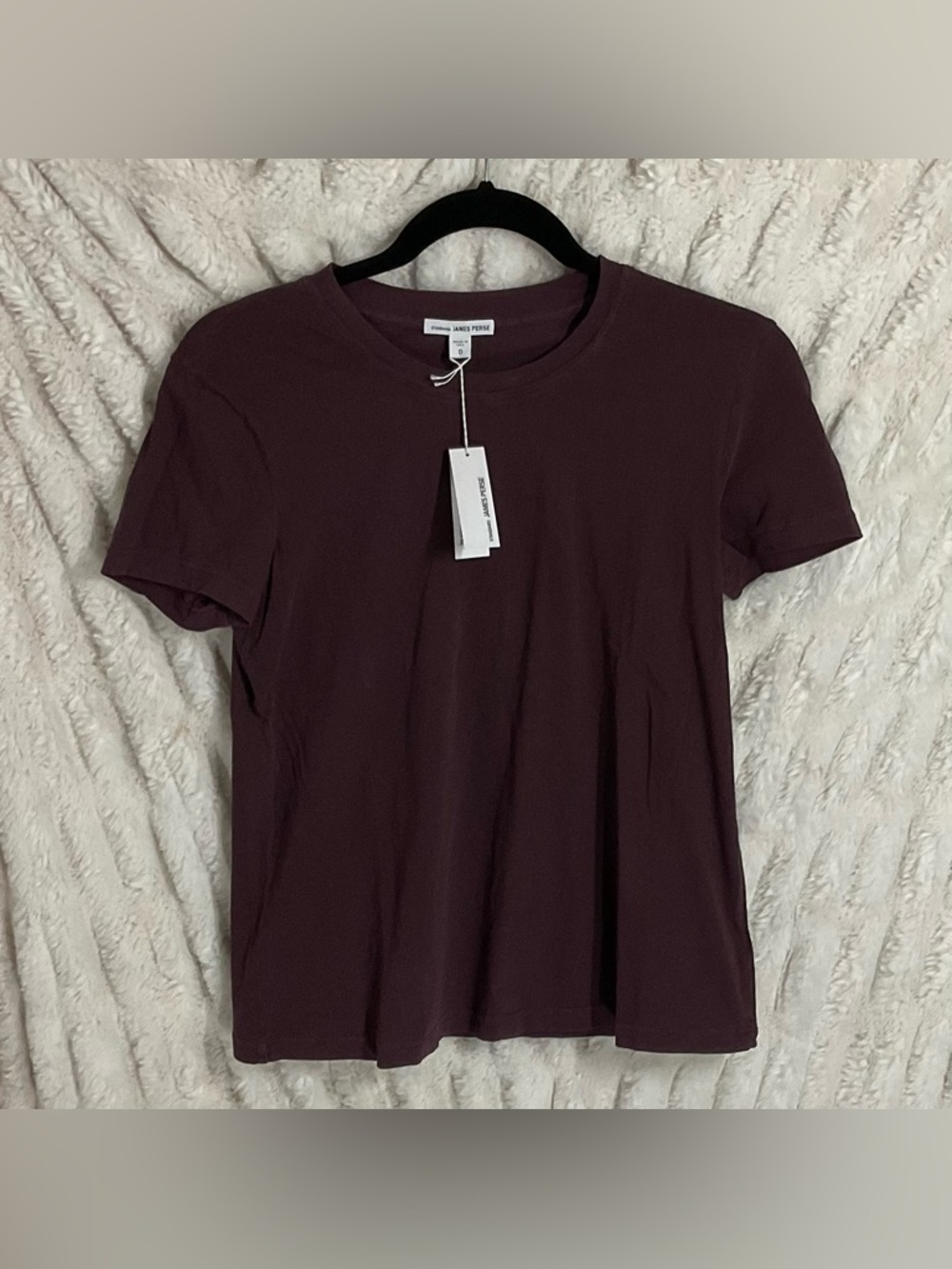 Standard James Perse “Vintage Boy” Cotton Jersey T-Shirt in Burgundy